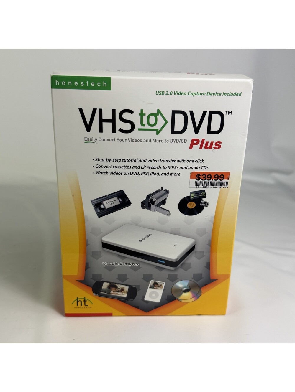 New Sealed Honestech VHS To DVD Plus Video Capture Device & Software Kit PC USB